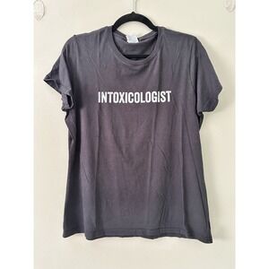 INTOXICOLOGIST Bartender Funny Graphic Tee Black T-Shirt Sz L Large